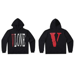 Vlone Classic Logo Graphic Hoodie - Black/Red