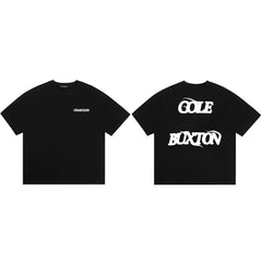 Cole Buxton Black Deconstructed Split Block Logo T-Shirt