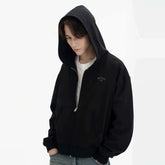 NOAH MARS Zip Hoodie Cardigan First Gen Black Soul Cross Embroidery Autumn Winter