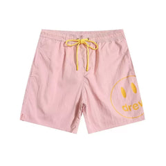 Drew House Smiley Face Swim Shorts, Light Pink
