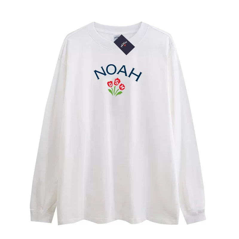 NOAH BWCJ 2024 Loose Crew Neck Couple Long Sleeve Cotton T-shirt