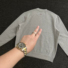 NOAH MARS Simple Thread Splicing Crew Neck Sweatshirt Back Mini Cross Graphic