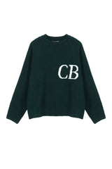 Cole Buxton Dark Green Side Italic CB Logo Sweatshirt