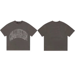 Cole Buxton Charcoal Arched Gothic Varsity Logo T-Shirt