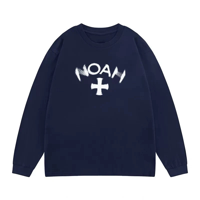 NOAH Letter Print Unisex Long Sleeve Tee 24 New Loose American Casual
