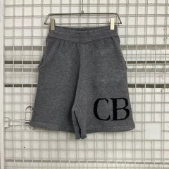 Cole Buxton Gray Side Italic CB Logo Shorts