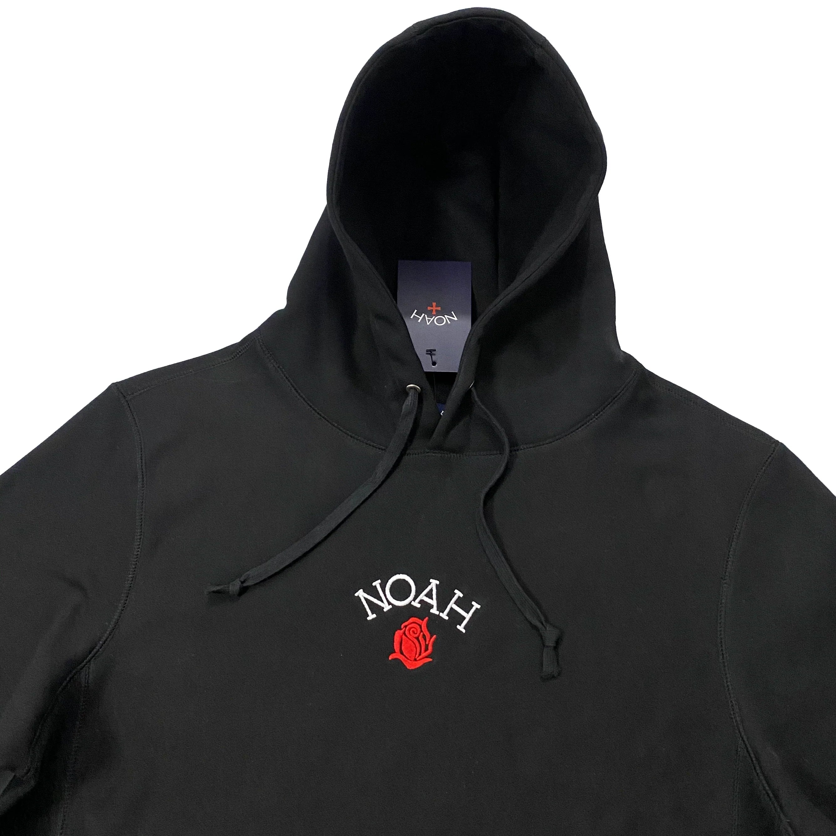 NOAH MARS Men Loose Thread Splice Hoodie Tiny Rose Embroidery American Style