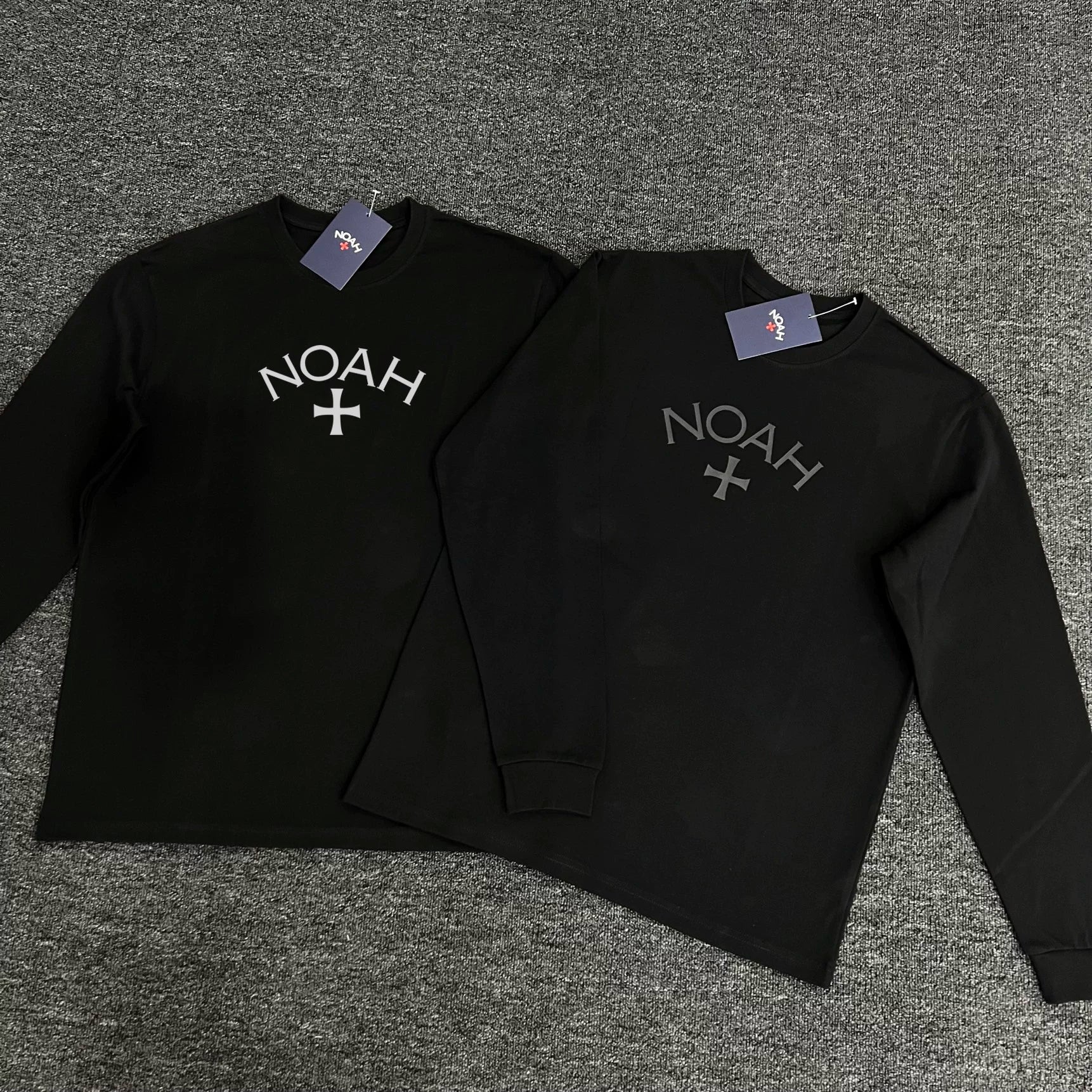NOAH BWCJ Cross Print Unisex Crew Neck Long Sleeve Tee