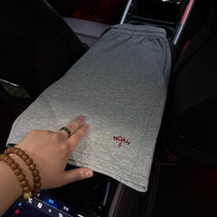 NOAH MARS Lightning Embroidery Thin Cool Five Quarter Knit Shorts for Men Couple