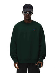 NOAH MARS Loose Crew Sweatshirt Left Chest Cross Embroidery