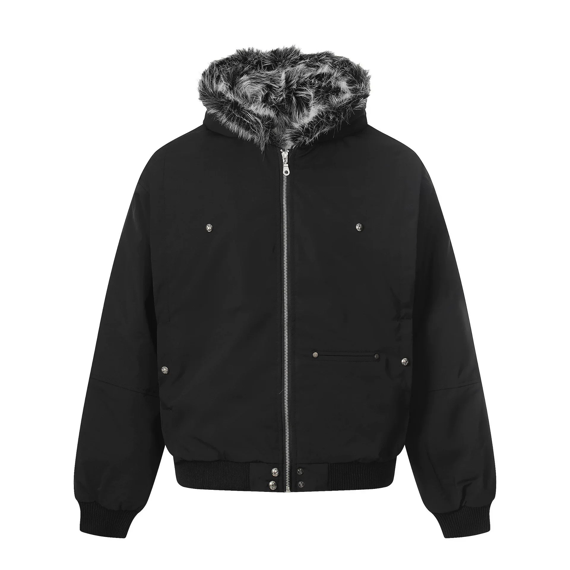 NOAH MARS Mountain Print Velvet Lined Hooded Cotton Jacket Men Old Money Winter Coat