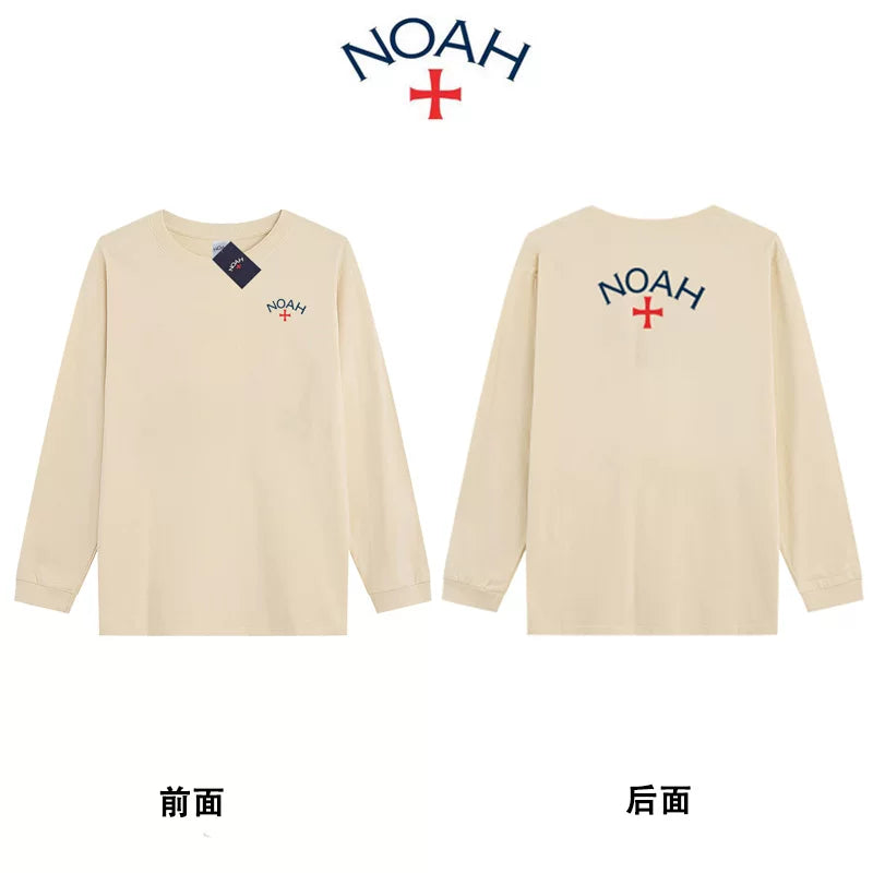 NOAH BWCJ Cross Print Heavy Cotton Unisex Long Sleeve Tee Autumn