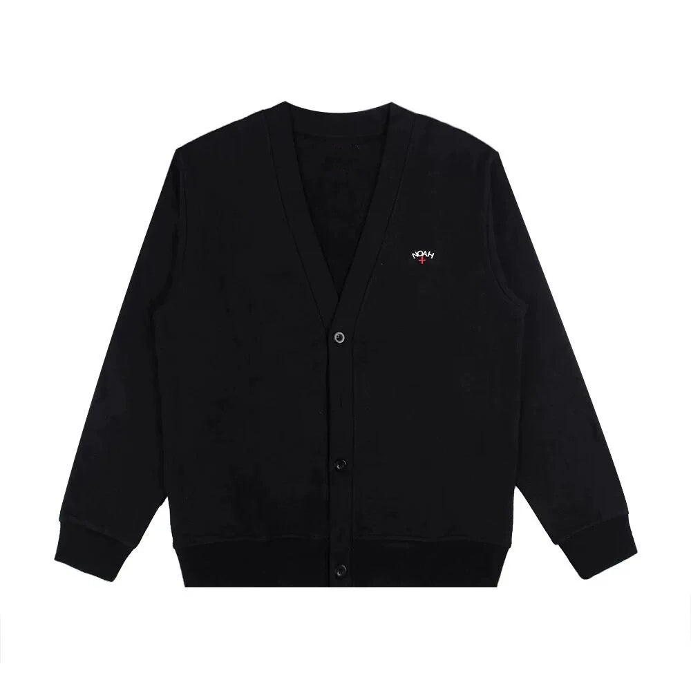 NOAH MARS Cross Embroidery V-Neck Button Knit Cardigan