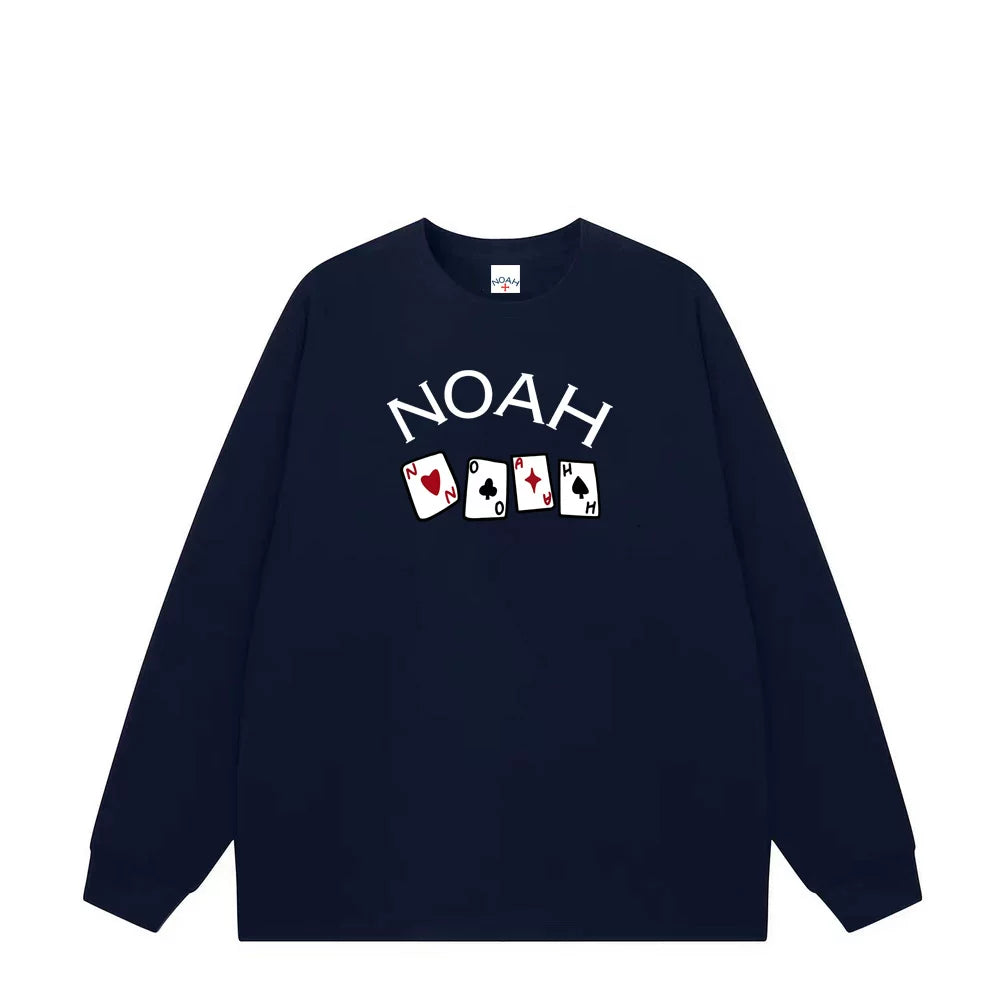 NOAH Loose Printed Heavyweight Cotton Couple Long Sleeve T-shirt