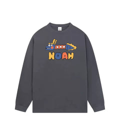 NOAH Loose Cartoon Logo Couple Pure Cotton Long Sleeve Base T-shirt