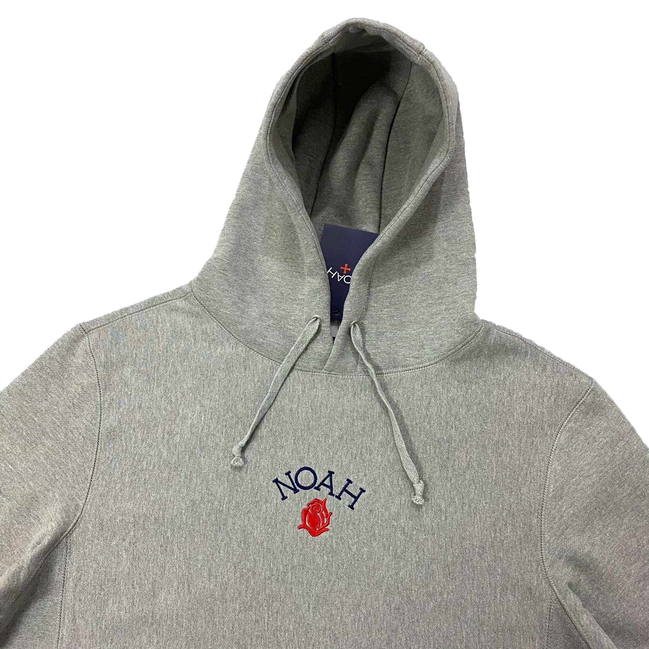 NOAH MARS Men Loose Thread Splice Hoodie Tiny Rose Embroidery American Style