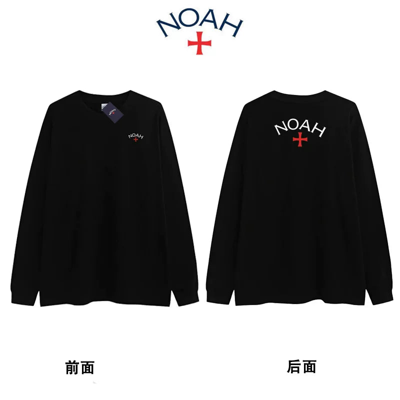 NOAH BWCJ Cross Print Heavy Cotton Unisex Long Sleeve Tee Autumn