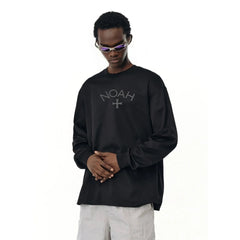 NOAH MARS Men Heavy Cotton Long Sleeve Tee First Black Soul Cross