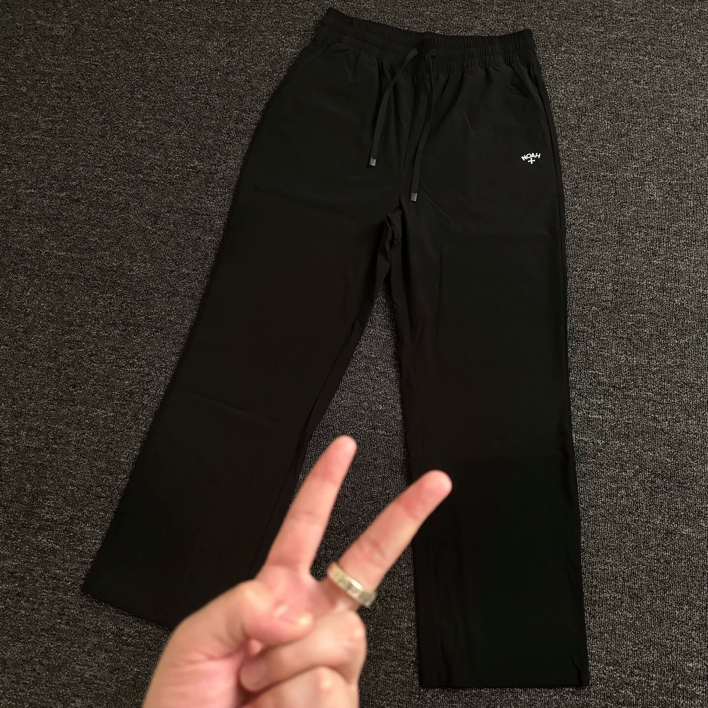 NOAH MARS Paper Touch Windproof Curved Pants Cross Embroidery