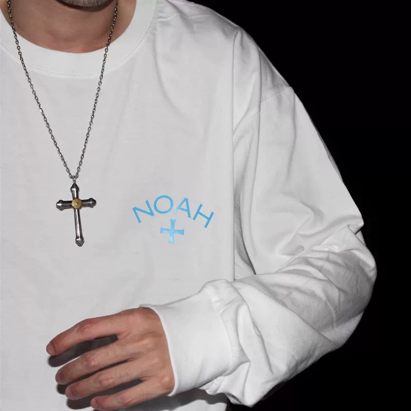 NOAH BWCJ Loose Cross Couple Heavy Cotton Long Sleeve Base Shirt