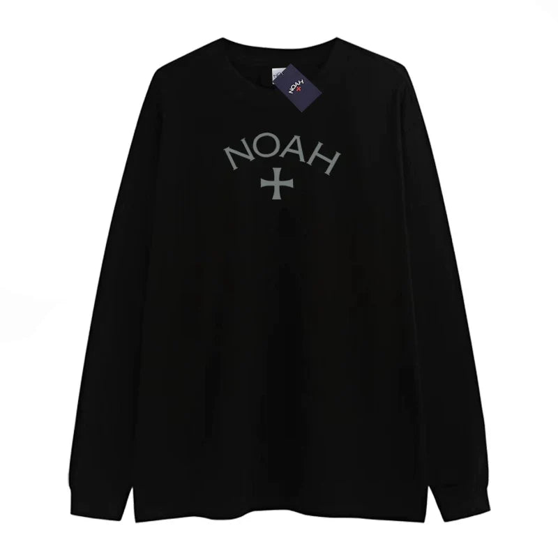 NOAH BWCJ Cross Print Unisex Crew Neck Long Sleeve Tee