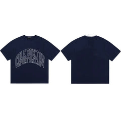 Cole Buxton Navy Arched Gothic Varsity Logo T-Shirt