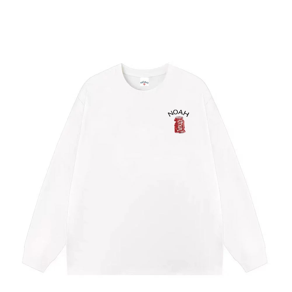 NOAH Cola Logo Pure Cotton Unisex Long Sleeve Tee Autumn