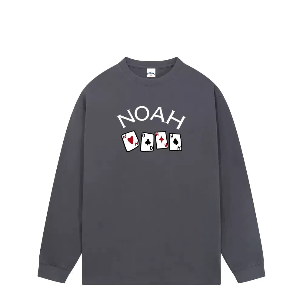 NOAH Loose Printed Heavyweight Cotton Couple Long Sleeve T-shirt