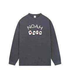 NOAH Poker Print Heavy Cotton Unisex Long Sleeve Tee Spring Autumn
