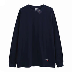NOAH BWCJ Loose Small Cross Logo Couple Cotton Long Sleeve Base Tee