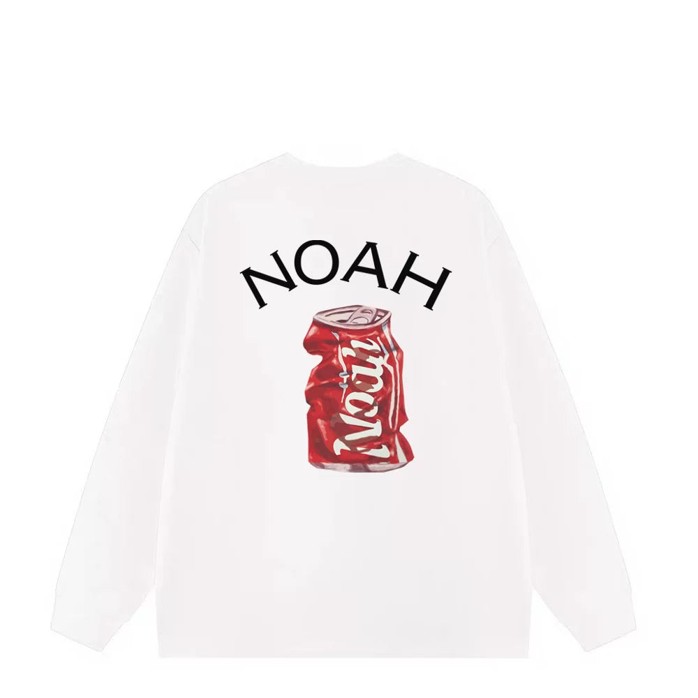 NOAH Cola Logo Pure Cotton Unisex Long Sleeve Tee Autumn