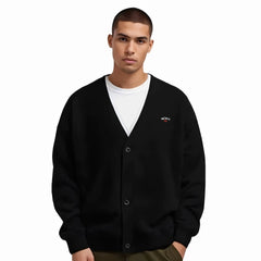 NOAH MARS Cross Embroidery V-Neck Button Knit Cardigan