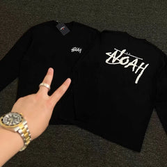 NOAH Front & Back Calligraphy Print Heavy Cotton Unisex Long Sleeve Tee
